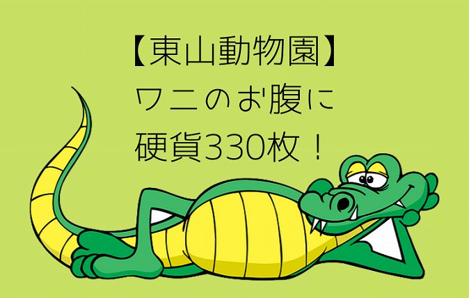 【東山動物園】 ワニのお腹に 硬貨330枚！