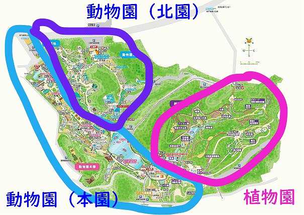 東山動物園のマップ
