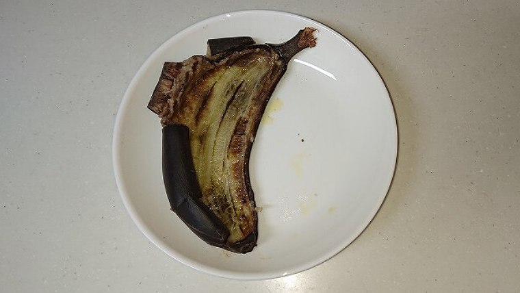 焼きバナナのオリーブオイルかけ_完食