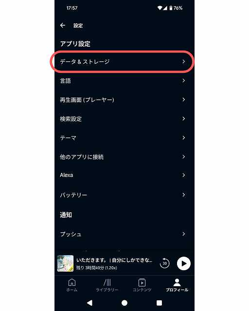 通信料の発生を防止する設定2