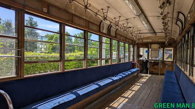 梅小路公園_チンチン電車（車内）の写真