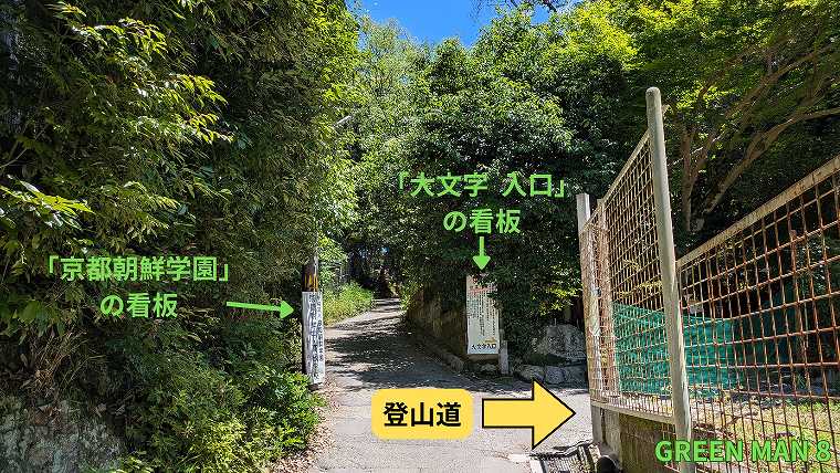 大文字山_登山道入り口の看板の写真